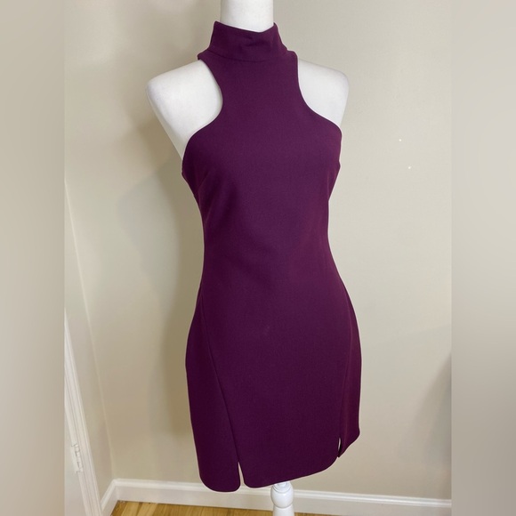 Cinq à Sept Jax Cutout Burgundy Mock Neck Bodycon Dress ASO Isabelle Lightwood 6 - Picture 8 of 16